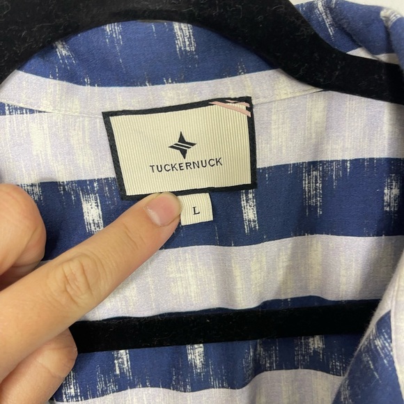 Tuckernuck Stillwater Blue and White Striped Charlie Dress Size L Poplin - Picture 6 of 10